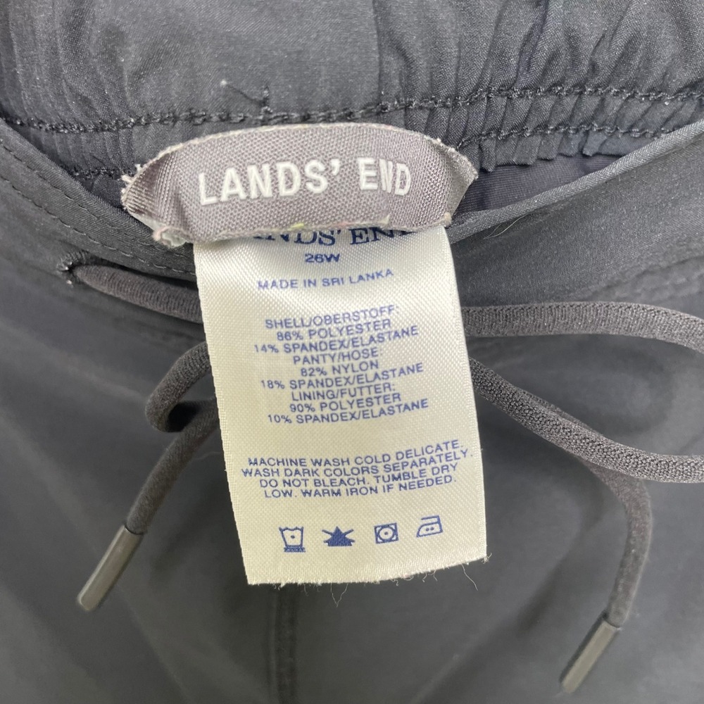 Lands End Womens 26W Black Board Shorts Bathing Suit Swim Active Pockets Liner - Picture 4 of 10